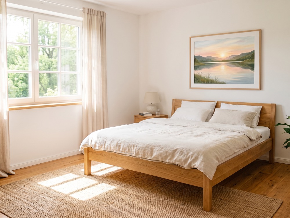 Helles, ruhiges Schlafzimmer